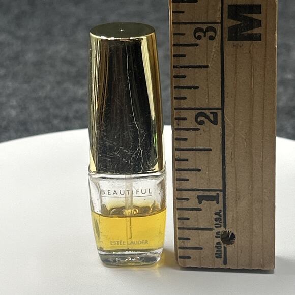 Estee Lauder Beautiful Perfume Mini Travel Size Spray Top Gold Top Vanity Decor - Picture 1 of 8